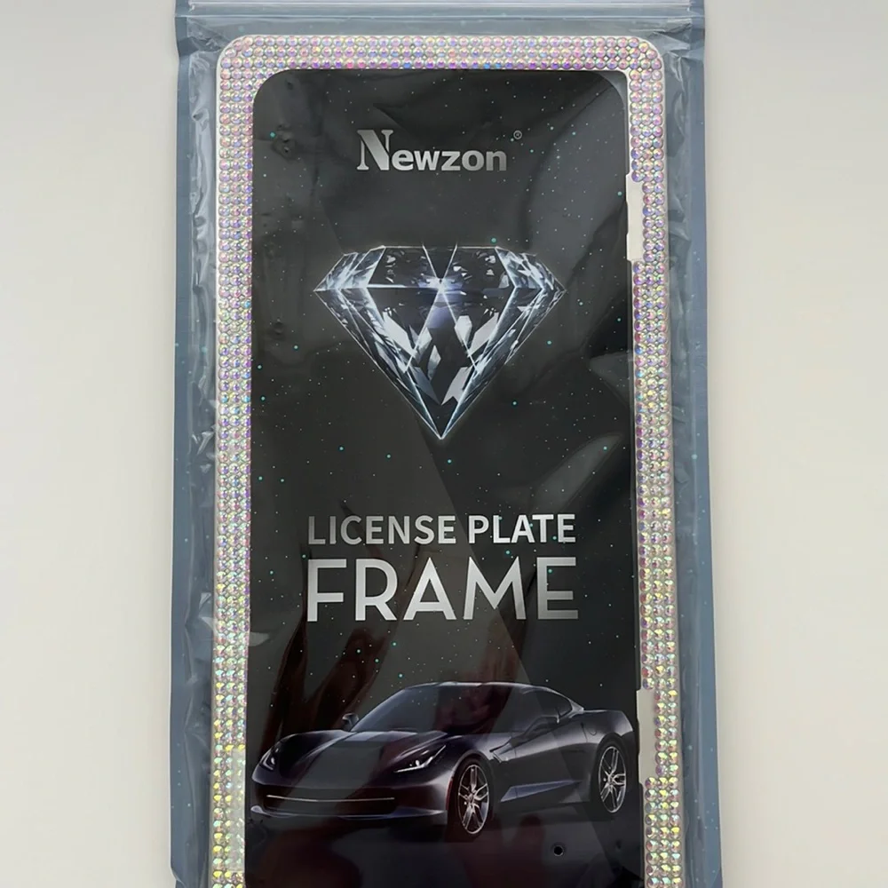 License Plate Frame With Rhinestones - Picture 1 of 6